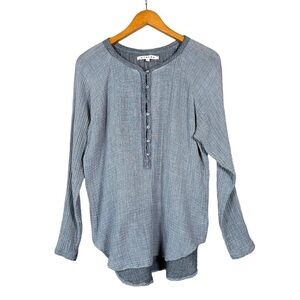 XiRENA Hemingway Gauze Textured Long Sleeve Henley Top